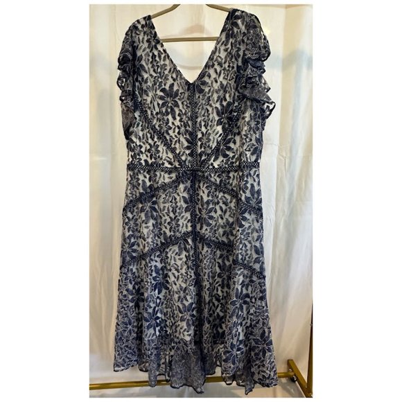 NWT Taylor Women's Ruffle Sleeve V-Neck Lace Dress - Women's Plus 22W - Picture 1 of 6